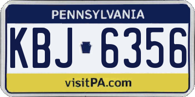 PA license plate KBJ6356