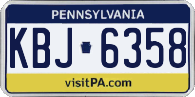 PA license plate KBJ6358