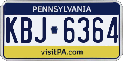 PA license plate KBJ6364