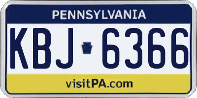 PA license plate KBJ6366