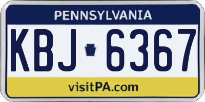 PA license plate KBJ6367