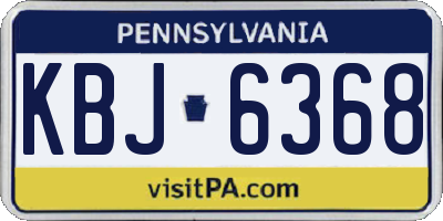 PA license plate KBJ6368