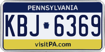 PA license plate KBJ6369