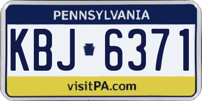 PA license plate KBJ6371