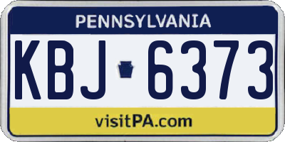 PA license plate KBJ6373