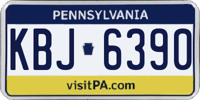 PA license plate KBJ6390