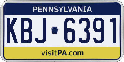 PA license plate KBJ6391