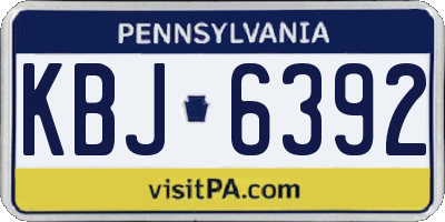 PA license plate KBJ6392