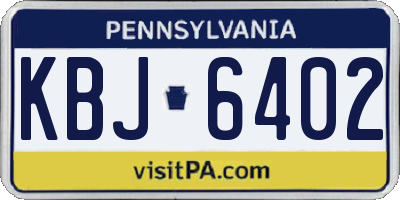 PA license plate KBJ6402