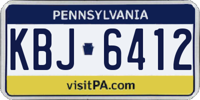 PA license plate KBJ6412