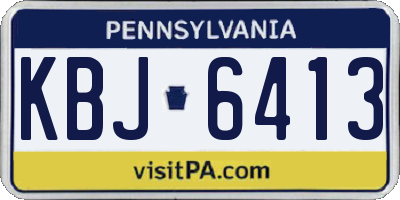 PA license plate KBJ6413