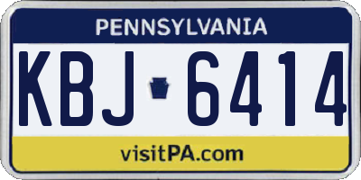 PA license plate KBJ6414