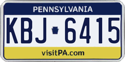 PA license plate KBJ6415