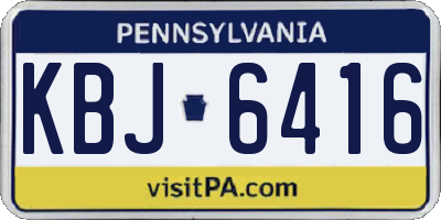 PA license plate KBJ6416