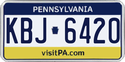 PA license plate KBJ6420