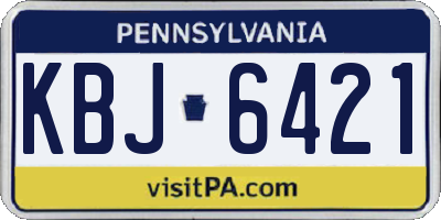 PA license plate KBJ6421
