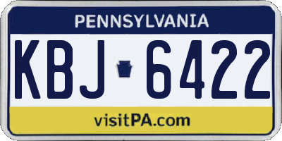 PA license plate KBJ6422