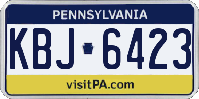 PA license plate KBJ6423