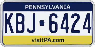 PA license plate KBJ6424