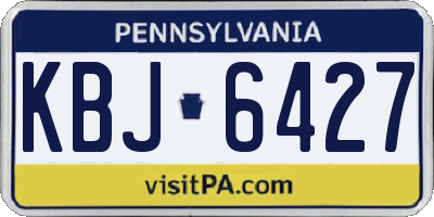 PA license plate KBJ6427