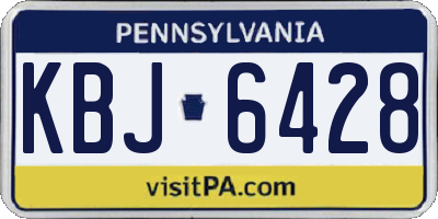 PA license plate KBJ6428
