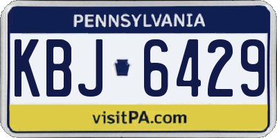 PA license plate KBJ6429