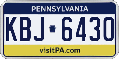 PA license plate KBJ6430