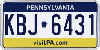 PA license plate KBJ6431