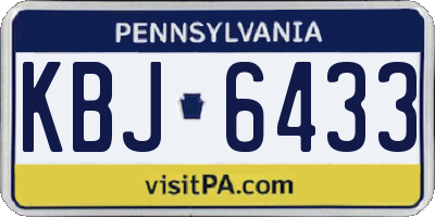 PA license plate KBJ6433