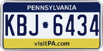 PA license plate KBJ6434