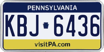 PA license plate KBJ6436