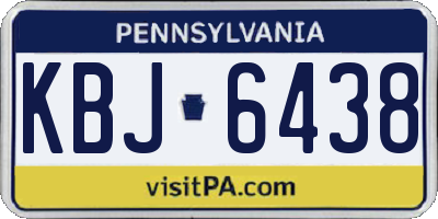 PA license plate KBJ6438