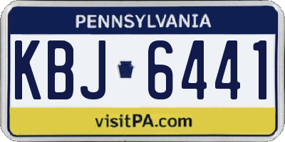 PA license plate KBJ6441