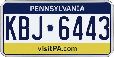 PA license plate KBJ6443