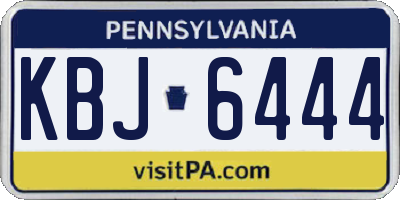 PA license plate KBJ6444