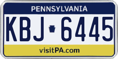 PA license plate KBJ6445