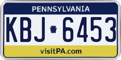 PA license plate KBJ6453