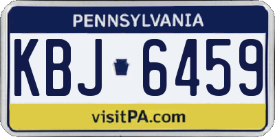 PA license plate KBJ6459