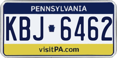 PA license plate KBJ6462