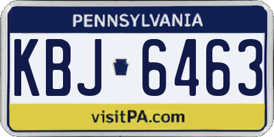 PA license plate KBJ6463