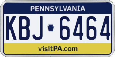 PA license plate KBJ6464
