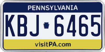 PA license plate KBJ6465