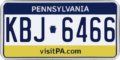 PA license plate KBJ6466