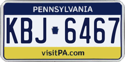 PA license plate KBJ6467