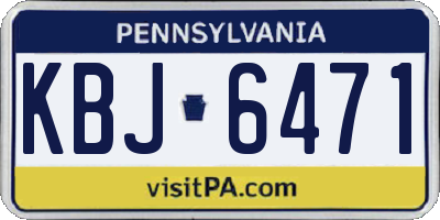 PA license plate KBJ6471