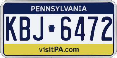 PA license plate KBJ6472