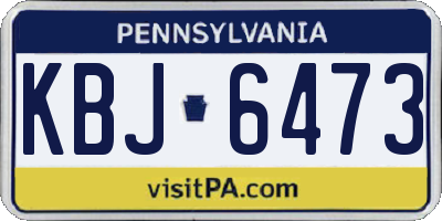PA license plate KBJ6473
