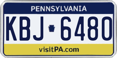 PA license plate KBJ6480