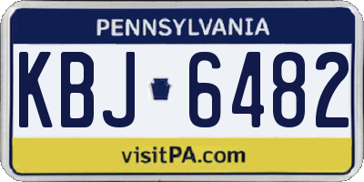 PA license plate KBJ6482