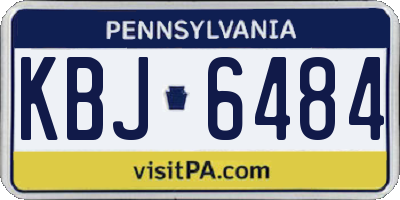 PA license plate KBJ6484